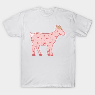 Strawberry Ice Cream Goat (pink background) T-Shirt